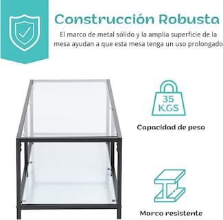 Foto 4 | Mesa De Centro Rectángulo De 2 Niveles110 * 50 * 42cm Gomyhome