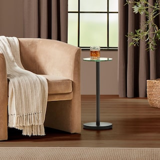 Foto 2 | Mesita De Noche Mdesign Para Dormitorio Transparente Y Negro Mate - Venta Internacional.