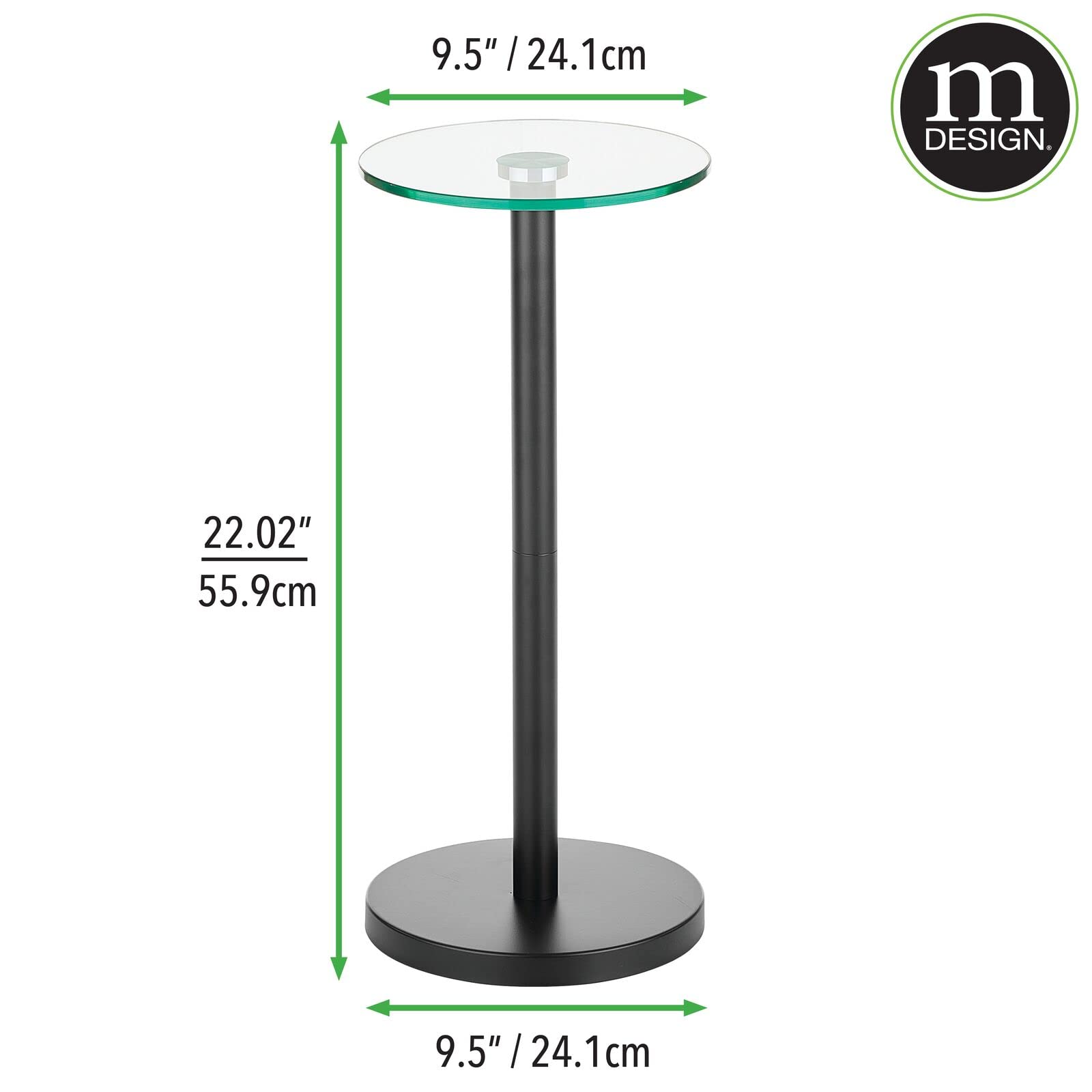 Foto 4 pulgar | Mesita De Noche Mdesign Para Dormitorio  Transparente Y Negro Mate - Venta Internacional.