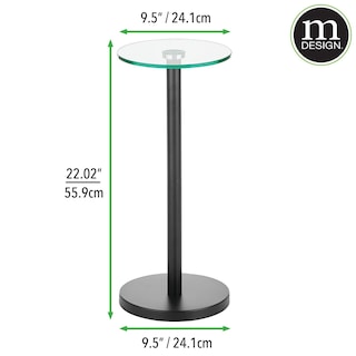 Foto 3 | Mesita De Noche Mdesign Para Dormitorio Transparente Y Negro Mate - Venta Internacional.