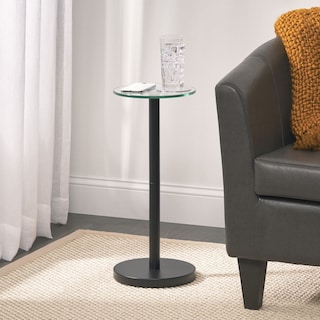 Foto 5 | Mesita De Noche Mdesign Para Dormitorio Transparente Y Negro Mate - Venta Internacional.
