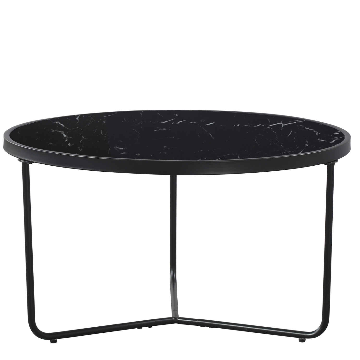 Foto 2 pulgar | Mesa De Centro Baja Fher Marmol-negro-cristal