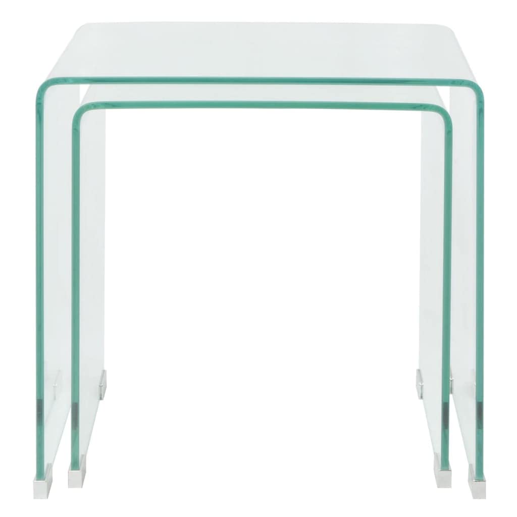 Foto 3 pulgar | Juego De Mesa De Café Nesting Vidaxl Con Acabado Transparente De Vidrio Templado - Venta Internacional.