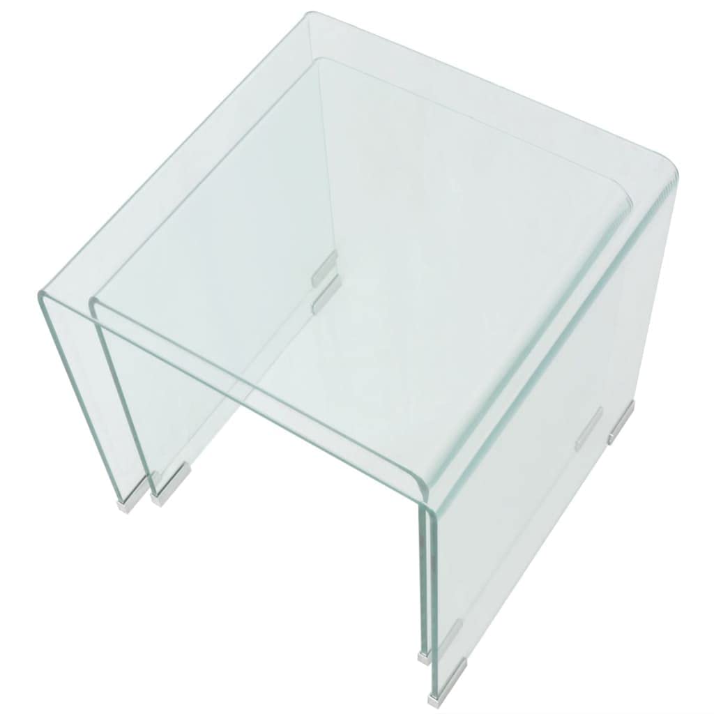 Foto 5 pulgar | Juego De Mesa De Café Nesting Vidaxl Con Acabado Transparente De Vidrio Templado - Venta Internacional.