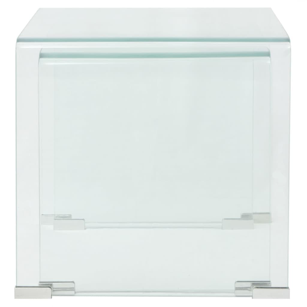 Foto 6 pulgar | Juego De Mesa De Café Nesting Vidaxl Con Acabado Transparente De Vidrio Templado - Venta Internacional.