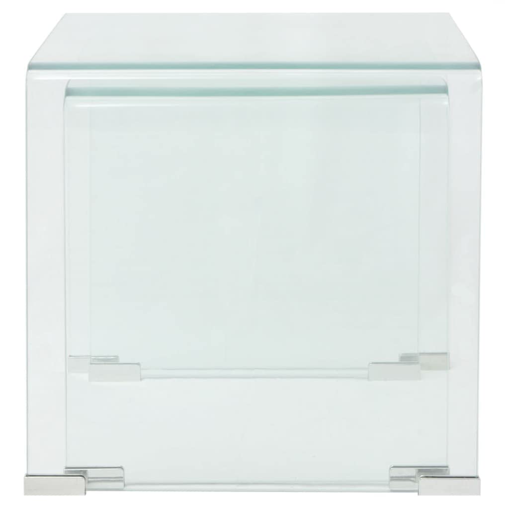 Foto 8 pulgar | Juego De Mesa De Café Nesting Vidaxl Con Acabado Transparente De Vidrio Templado - Venta Internacional.
