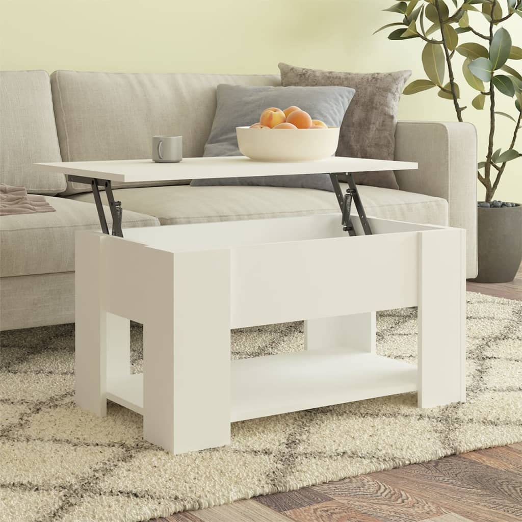 Foto 3 pulgar | Mesa De Café Vidaxl  Madera De Ingeniería Blanca  79 X 49 X 41 Cm - Venta Internacional.