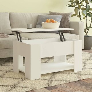 Foto 2 | Mesa De Café Vidaxl Madera De Ingeniería Blanca 79 X 49 X 41 Cm - Venta Internacional.