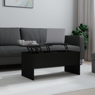 Foto 2 | Mesa De Café Vidaxl De Madera De Ingeniería Negra Con Almacenamiento - Venta Internacional.