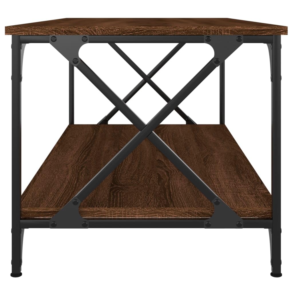 Foto 6 | Mesa De Café Vidaxl De Roble Marrón Moderna Con Marco De Hierro - Venta Internacional.