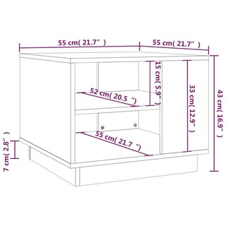 Foto 5 | Mesa De Café Vidaxl De Madera De Ingeniería Negra 55x55x43 Cm - Venta Internacional.