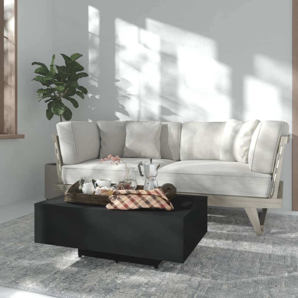 Foto 3 pulgar | Mesa De Café Vidaxl Rectangular Moderna De Madera Aglomerada Negra - Venta Internacional.