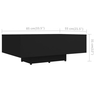 Foto 6 | Mesa De Café Vidaxl Rectangular Moderna De Madera Aglomerada Negra - Venta Internacional.