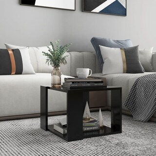 Foto 2 | Mesa De Café Vidaxl De Madera Diseñada Con Almacenamiento 40 X 40 X 30 Cm Color Negro - Venta Internacional.