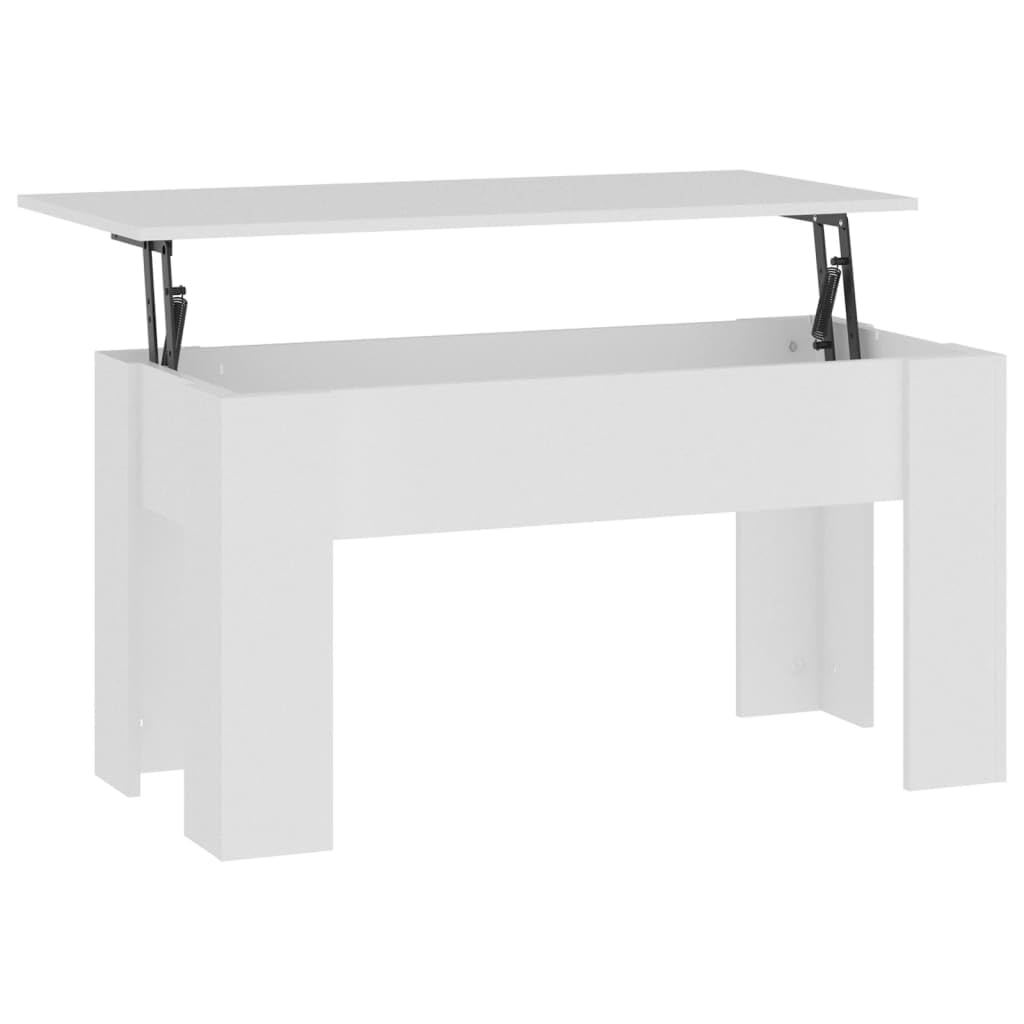 Mesa De Café Vidaxl De Madera De Ingeniería Blanca 101 X 49 X 52 Cm - Venta Internacional.