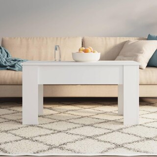 Foto 2 | Mesa De Café Vidaxl De Madera De Ingeniería Blanca 101 X 49 X 52 Cm - Venta Internacional.
