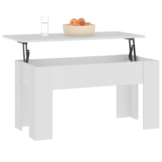 Foto 4 | Mesa De Café Vidaxl De Madera De Ingeniería Blanca 101 X 49 X 52 Cm - Venta Internacional.