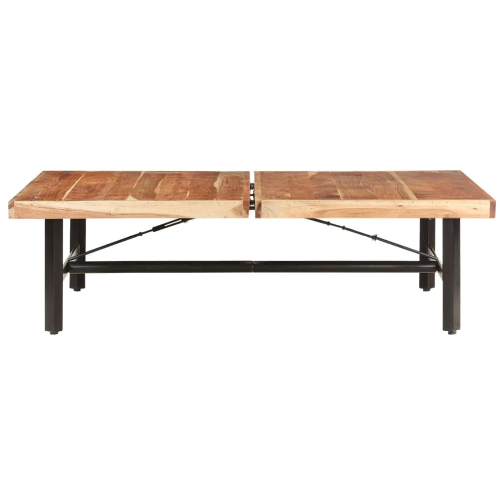 Foto 3 pulgar | Mesa De Café Vidaxl De Madera Maciza De Acacia Con Patas De Hierro  120 X 60 Cm - Venta Internacional.