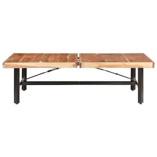 Foto 2 | Mesa De Café Vidaxl De Madera Maciza De Acacia Con Patas De Hierro 120 X 60 Cm - Venta Internacional.
