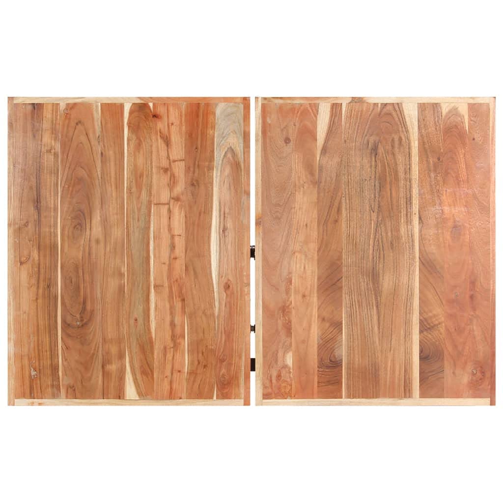 Foto 3 | Mesa De Café Vidaxl De Madera Maciza De Acacia Con Patas De Hierro  120 X 60 Cm - Venta Internacional.