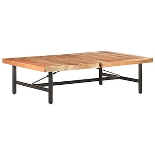 Foto 6 | Mesa De Café Vidaxl De Madera Maciza De Acacia Con Patas De Hierro 120 X 60 Cm - Venta Internacional.