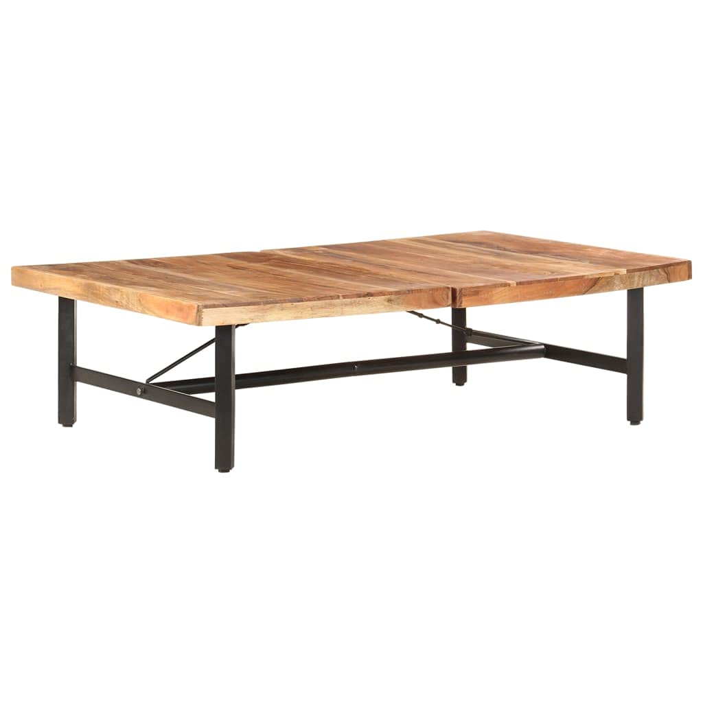 Foto 8 pulgar | Mesa De Café Vidaxl De Madera Maciza De Acacia Con Patas De Hierro  120 X 60 Cm - Venta Internacional.