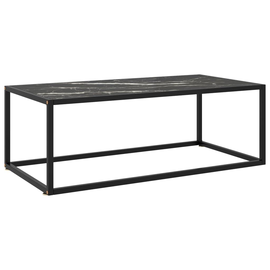 Mesa De Café Vidaxl Contemporánea De Vidrio Templado Negro - Venta Internacional.