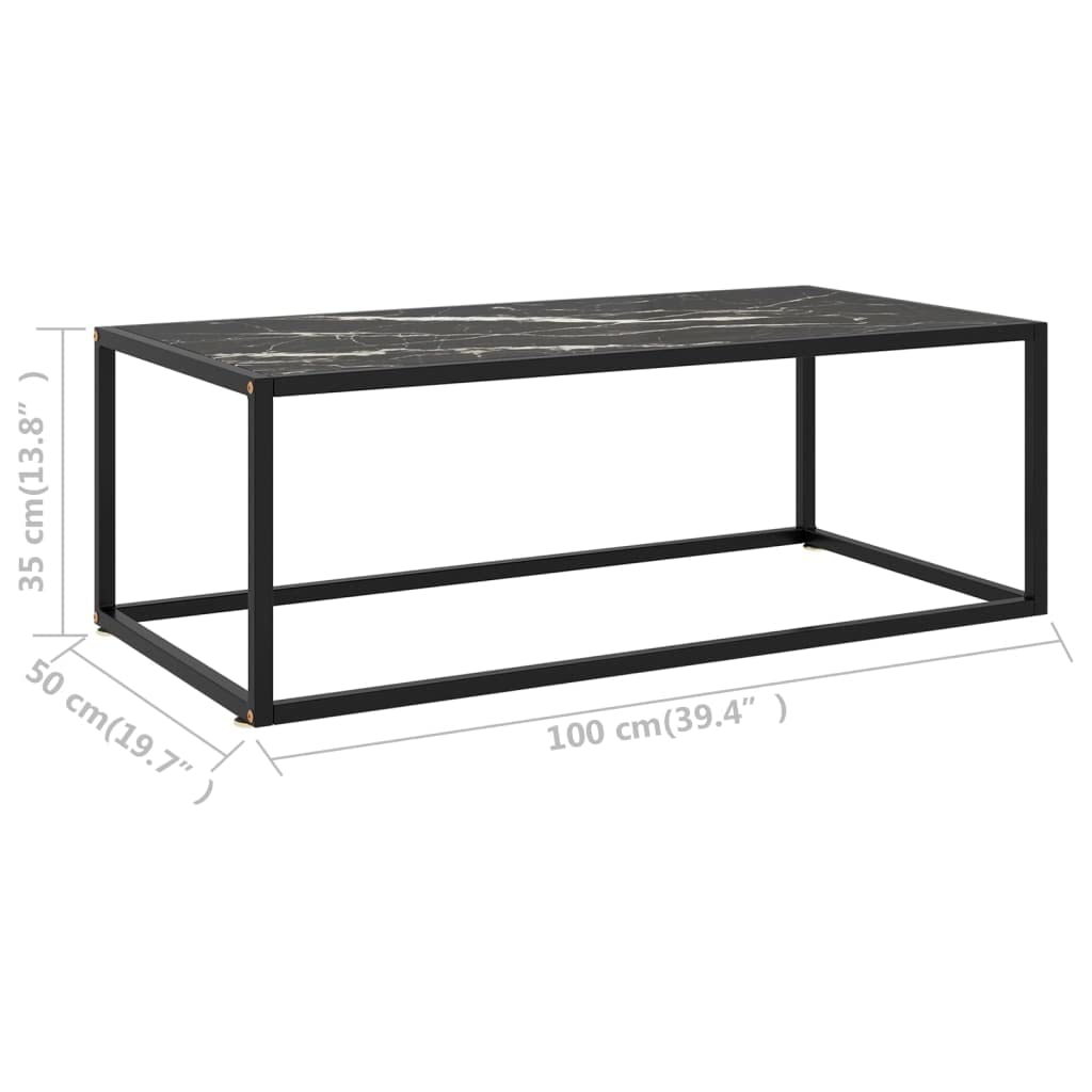 Foto 5 pulgar | Mesa De Café Vidaxl Contemporánea De Vidrio Templado Negro - Venta Internacional.