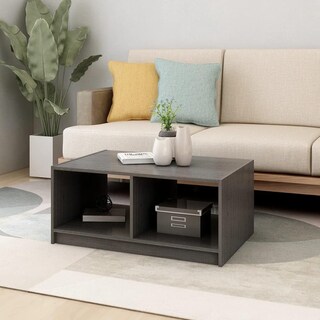 Foto 3 | Mesa De Café Vidaxl De Madera De Pino Maciza Gris 75x50x33 5 Cm - Venta Internacional.