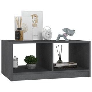 Foto 4 | Mesa De Café Vidaxl De Madera De Pino Maciza Gris 75x50x33 5 Cm - Venta Internacional.