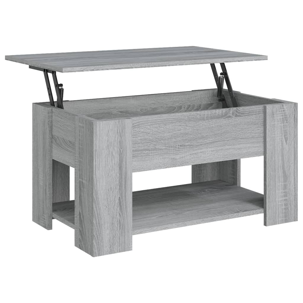 Mesa De Café Vidaxl  Madera De Ingeniería Sonoma Gris  79 X 49 X 41 Cm - Venta Internacional.