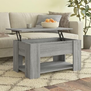 Foto 2 | Mesa De Café Vidaxl Madera De Ingeniería Sonoma Gris 79 X 49 X 41 Cm - Venta Internacional.