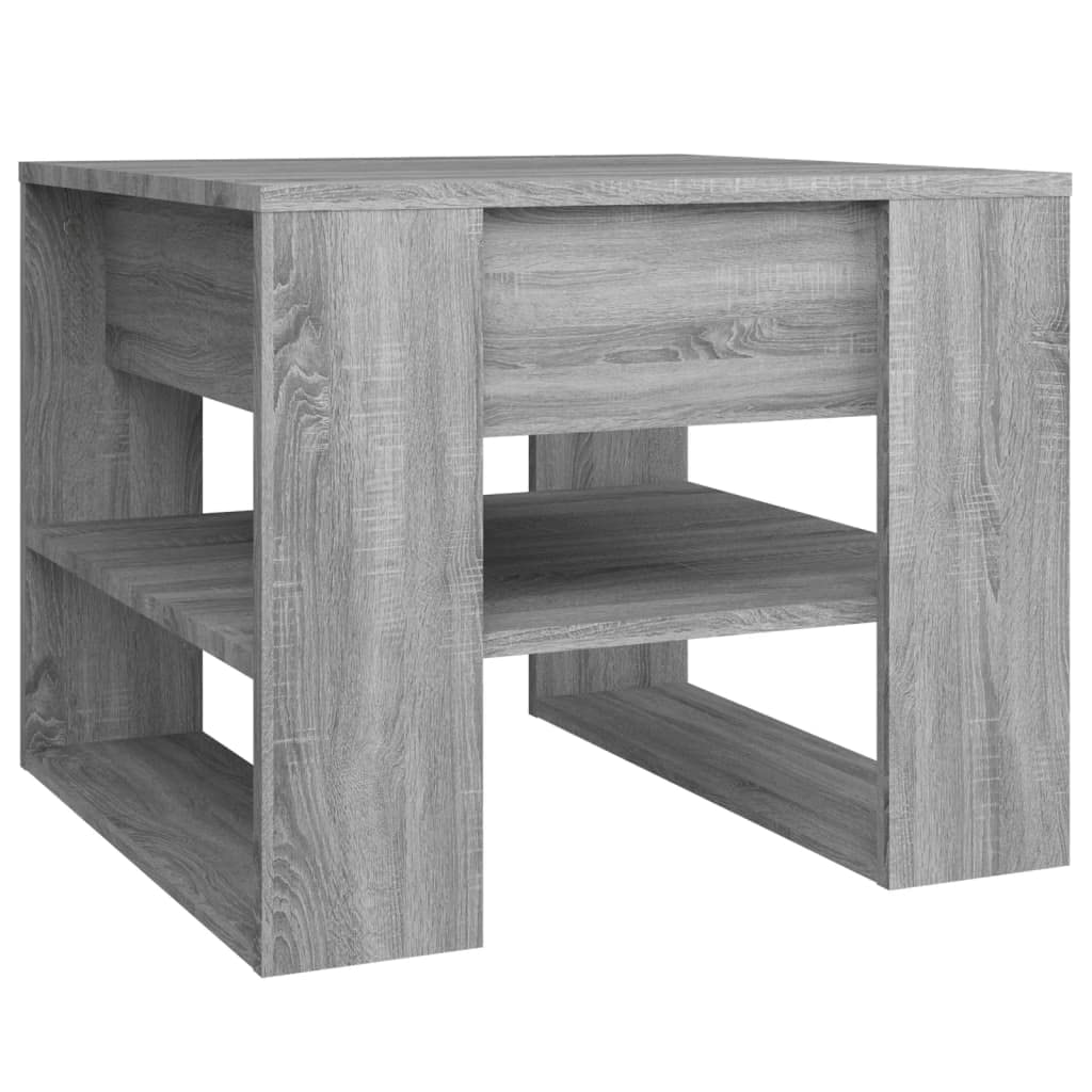 Mesa De Café Vidaxl Sonoma Gris Multicapa De Madera 55 5x55x45 Cm - Venta Internacional.