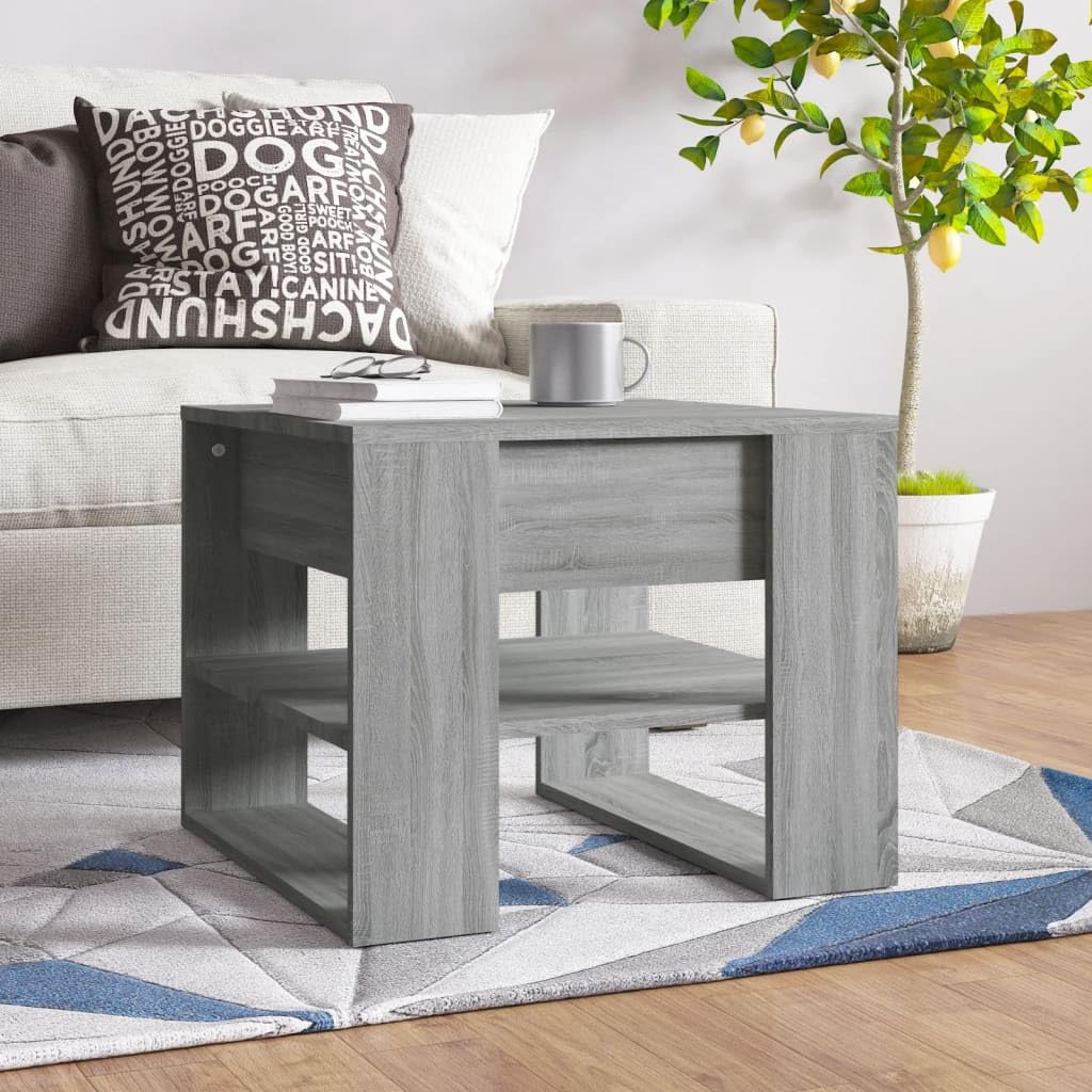 Foto 3 pulgar | Mesa De Café Vidaxl Sonoma Gris Multicapa De Madera 55 5x55x45 Cm - Venta Internacional.