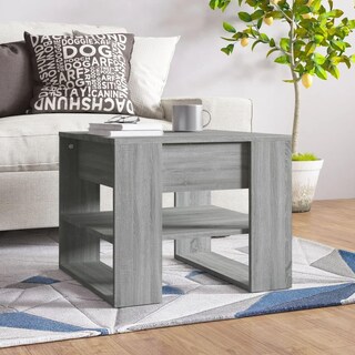 Foto 2 | Mesa De Café Vidaxl Sonoma Gris Multicapa De Madera 55 5x55x45 Cm - Venta Internacional.