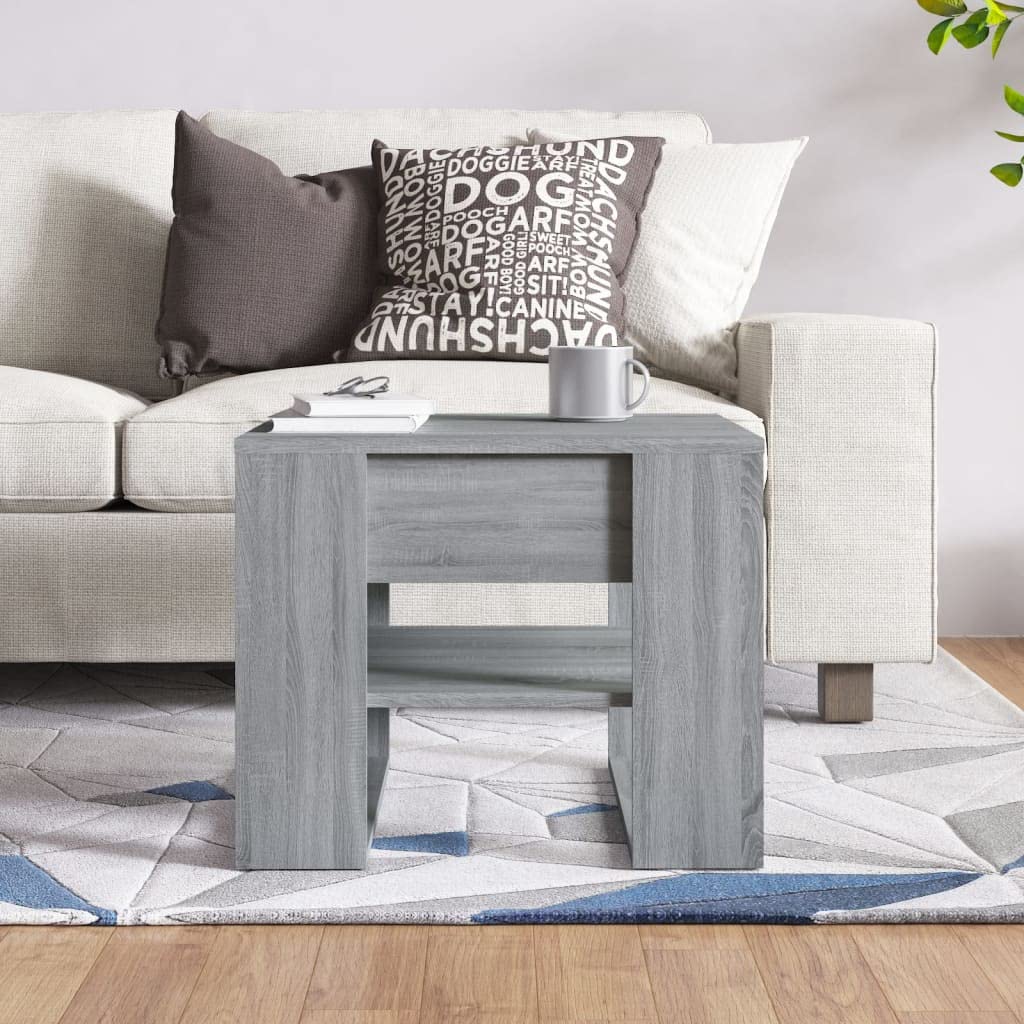 Foto 6 pulgar | Mesa De Café Vidaxl Sonoma Gris Multicapa De Madera 55 5x55x45 Cm - Venta Internacional.