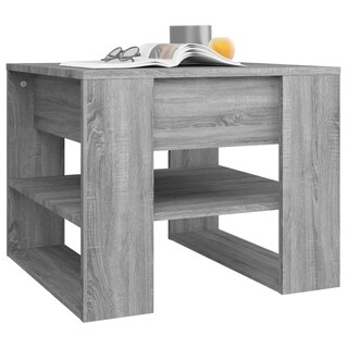 Foto 6 | Mesa De Café Vidaxl Sonoma Gris Multicapa De Madera 55 5x55x45 Cm - Venta Internacional.