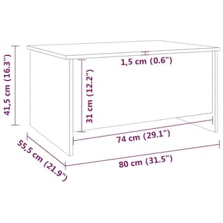Foto 3 | Mesa De Café Vidaxl Madera De Roble Marrón 80 X 55 5 X 41 5 Cm - Venta Internacional.