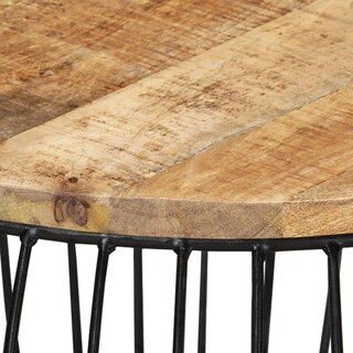 Foto 4 | Mesa De Café Vidaxl De Madera De Mango Rugosa De 26 8 Cm Con Marco De Hierro - Venta Internacional.