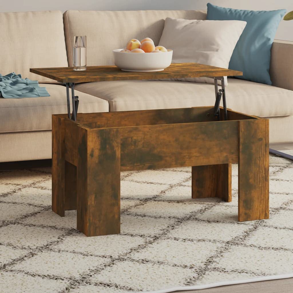 Foto 5 | Mesa De Café Vidaxl De Madera De Roble Ahumado De 79 X 49 X 41 Cm - Venta Internacional.