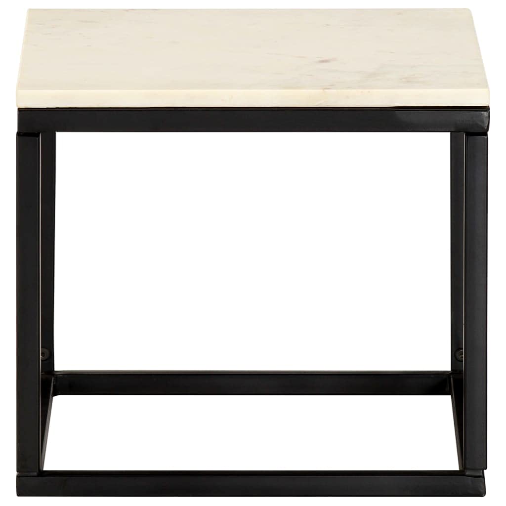 Foto 3 pulgar | Mesa De Café Vidaxl  Piedra Real Blanca  Textura De Mármol - Venta Internacional.