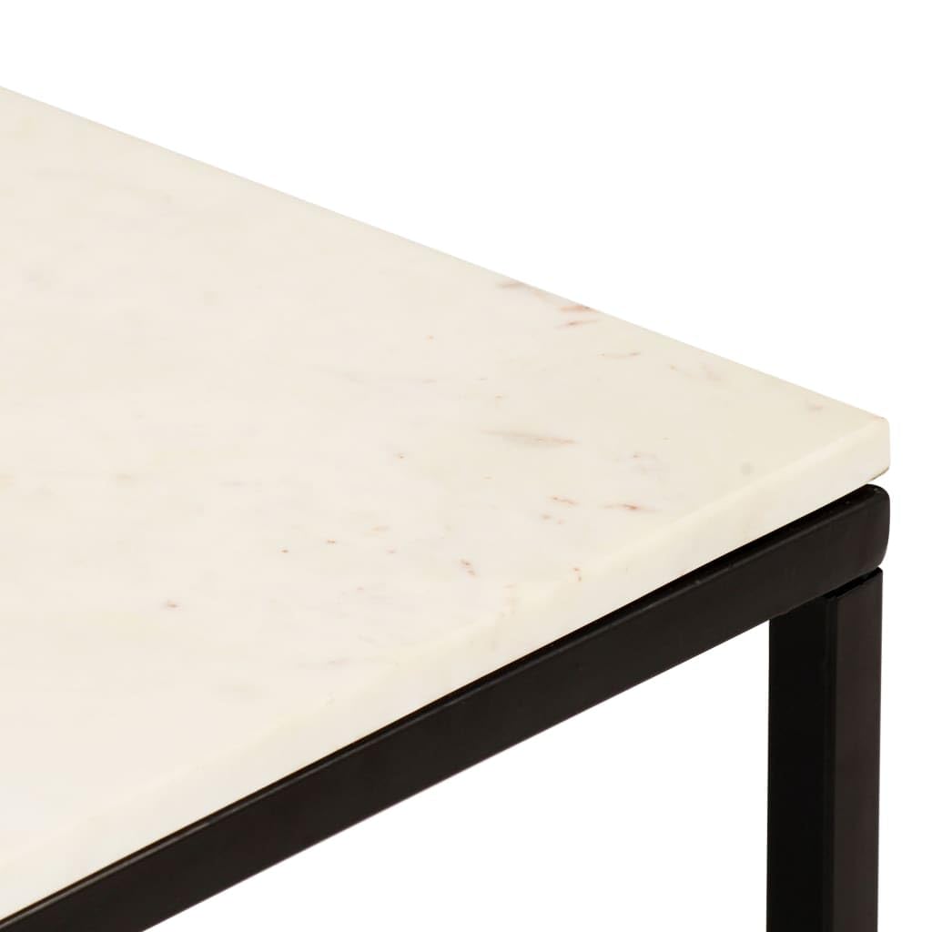 Foto 5 pulgar | Mesa De Café Vidaxl  Piedra Real Blanca  Textura De Mármol - Venta Internacional.