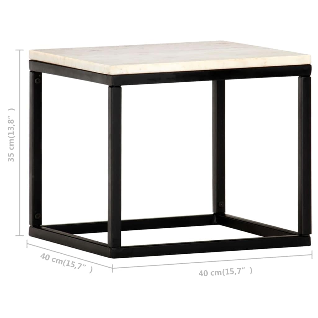 Foto 7 pulgar | Mesa De Café Vidaxl  Piedra Real Blanca  Textura De Mármol - Venta Internacional.