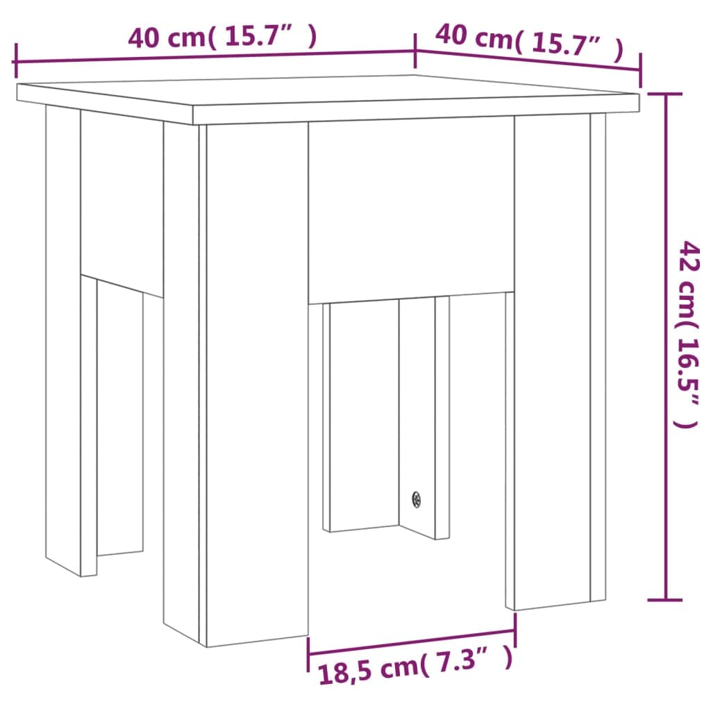 Foto 6 pulgar | Mesa De Café Vidaxl Cuadrada De Madera De Roble Ahumado De 42 Cm - Venta Internacional.