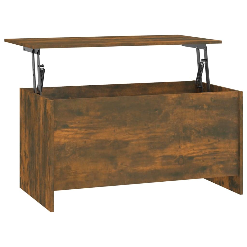Mesa De Café Vidaxl De Madera De Roble Ahumado 102 X 56 X 53 Cm - Venta Internacional.