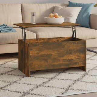 Foto 2 | Mesa De Café Vidaxl De Madera De Roble Ahumado 102 X 56 X 53 Cm - Venta Internacional.