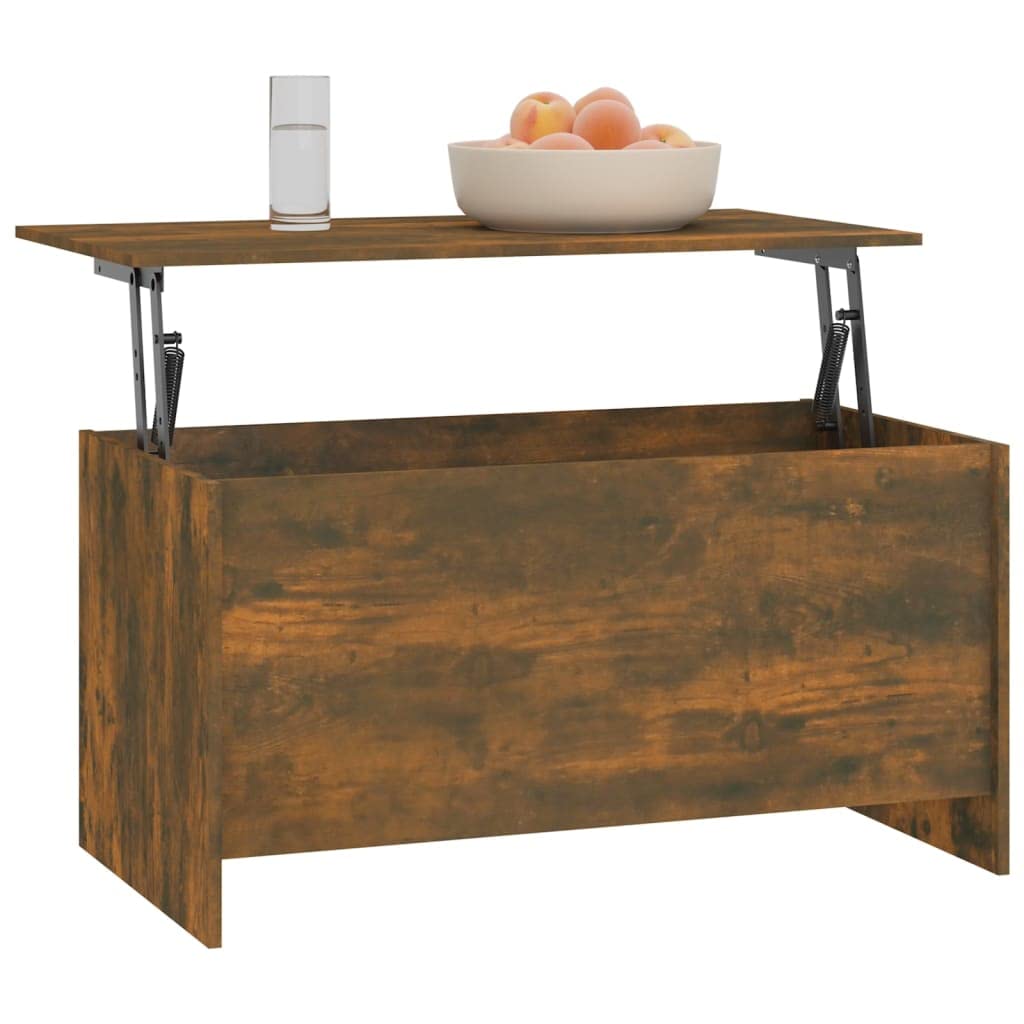 Foto 8 pulgar | Mesa De Café Vidaxl De Madera De Roble Ahumado 102 X 56 X 53 Cm - Venta Internacional.