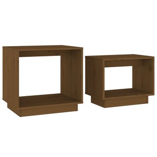 Foto 1 | Juego De Mesa De Café Vidaxl Mesa Nido 2 Piezas Madera Marrón Miel - Venta Internacional.