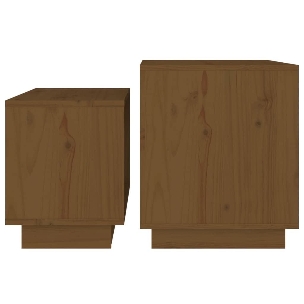 Foto 7 pulgar | Juego De Mesa De Café Vidaxl  Mesa Nido  2 Piezas  Madera Marrón Miel - Venta Internacional.