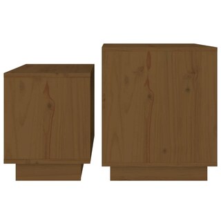Foto 6 | Juego De Mesa De Café Vidaxl Mesa Nido 2 Piezas Madera Marrón Miel - Venta Internacional.